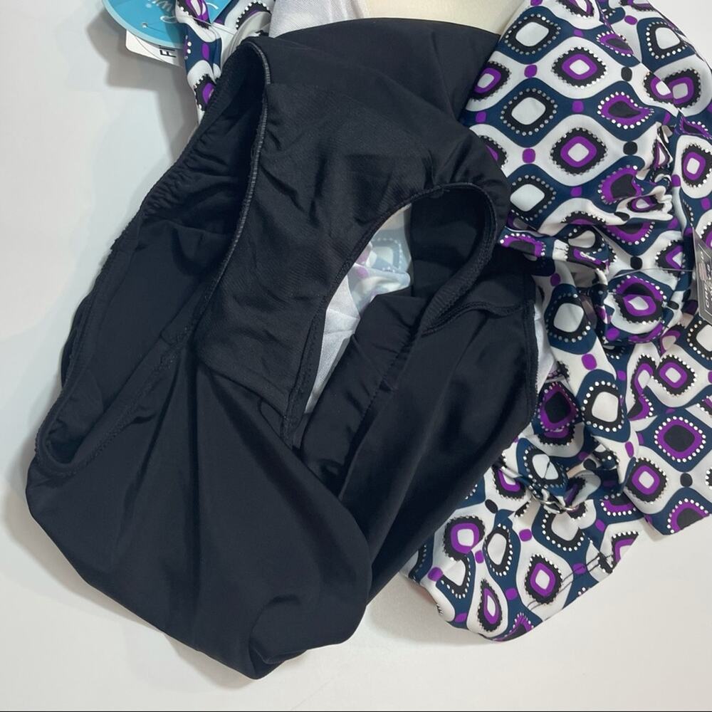 Swim Solution tiered one piece swimsuit Sz 8 - Picture 8 of 8